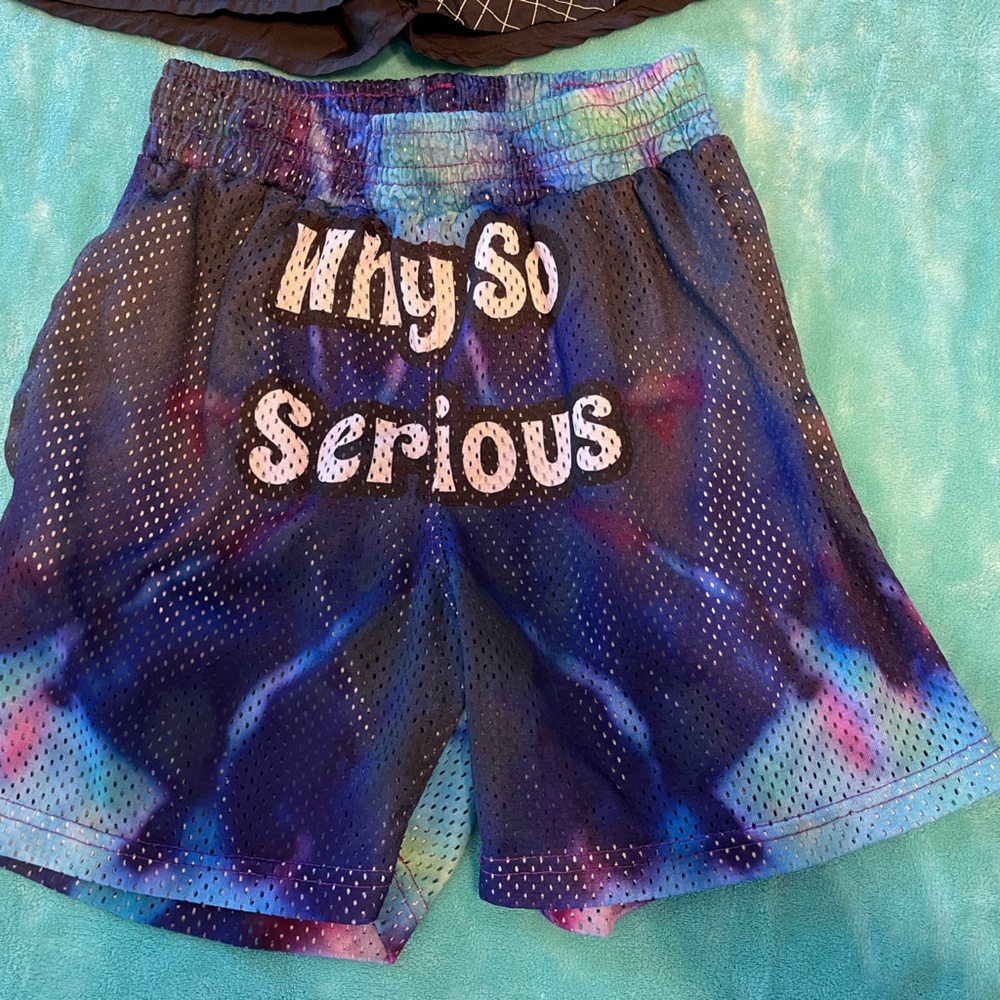Nike & Colorful Mesh Shorts with Graphic Text- 2pair